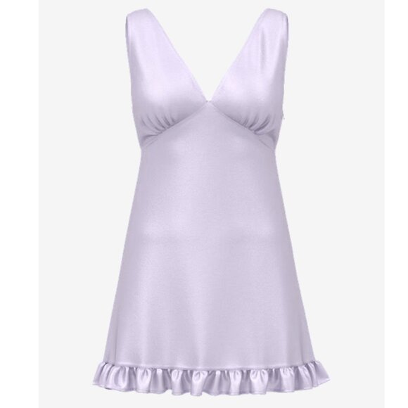 Victoria's Secret Pink Lilac Satin Mini Slip Dress - Picture 1 of 2
